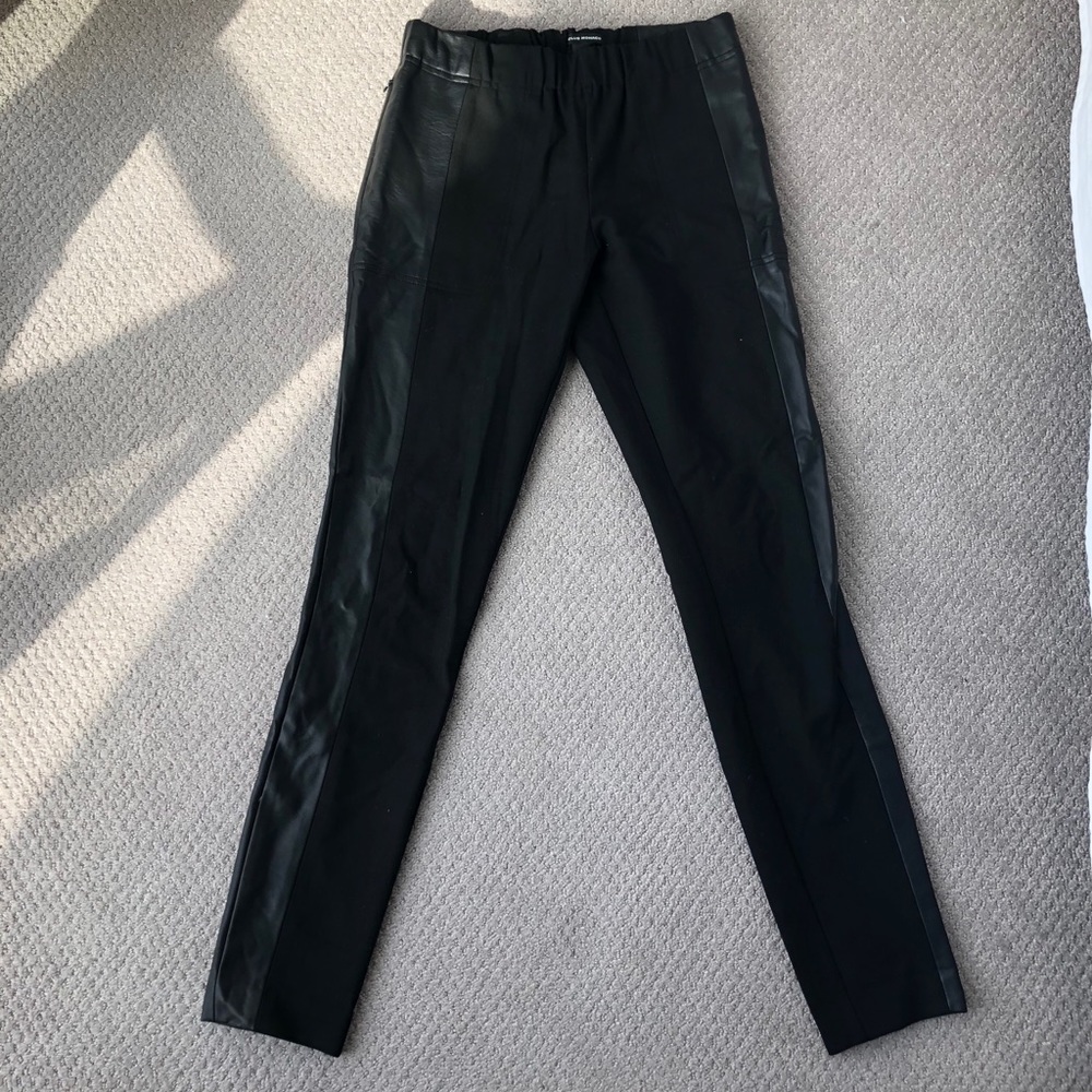 Club Monaco Black Leather Paneled Pants, Size 6